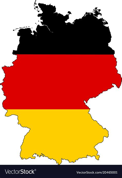 Germany map outline with flag Royalty Free Vector Image