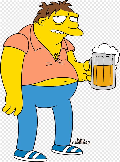 Man holding beer Simpson character, Barney Gumble Homer Simpson Moe ...