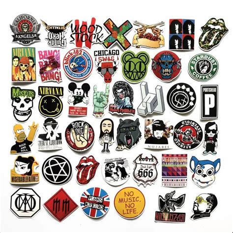 Aliexpress.com : Buy 60pcs/Lot Brand EU Rock Band Cool Punk Graffiti Stickers For Laptop ...