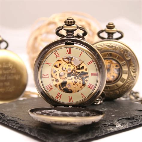 Engraved Bronze Pocket Watch Intricate Design By GiftsOnline4U | notonthehighstreet.com