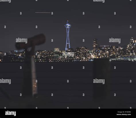 Seattle Skyline at Night Stock Photo - Alamy