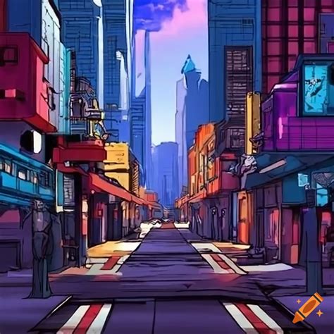 Retro anime cityscape from the 80s on Craiyon