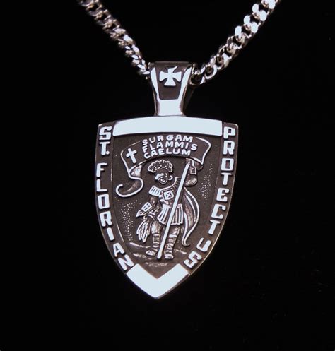 St. Florian Medal Sterling Silver with chain Patron Saint of ...