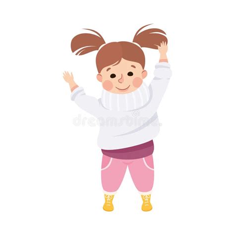 Girl Putting On Clothes Clipart