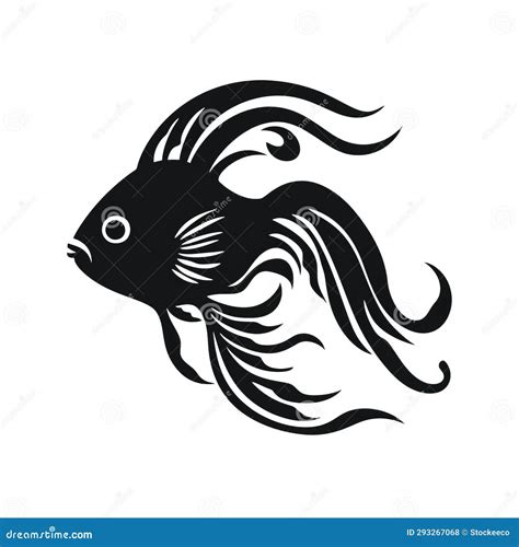 Black Fish Silhouette on White Background - Unique Character Design ...