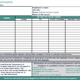 Annual Leave Staff Template Record - Free Annual Leave Spreadsheet ...