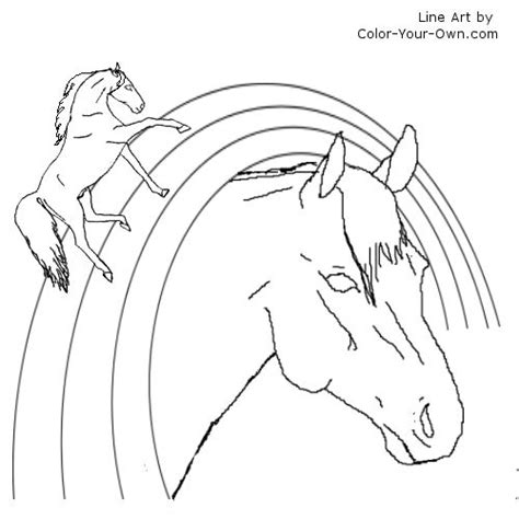 Rainbow Horse Coloring Page