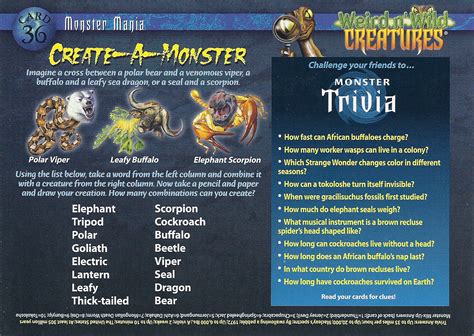 Monster Mania 36 | Weird n' Wild Creatures Wiki | Fandom