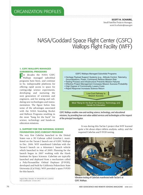 (PDF) NASA/Goddard Space Flight Center (GSFC) Wallops Flight Facility (WFF) [Organization Profiles]