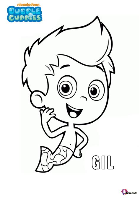 Free and Printable Bubble Guppies character Gil coloring pages Collection of cartoon color ...