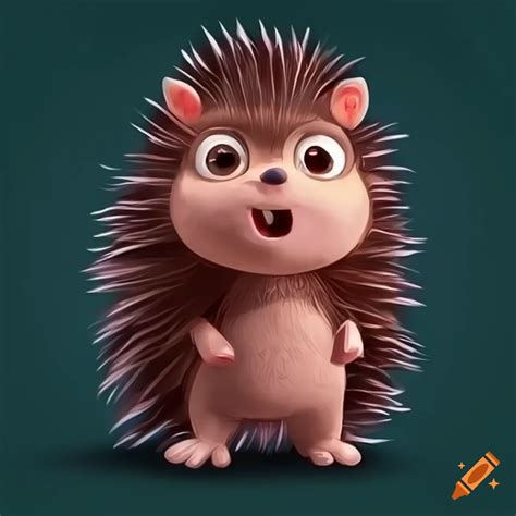 Cute pixar porcupine chibi character design