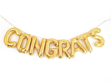 CONGRATS letter balloon kit | Gold letter balloons, Congratulations balloons, Letter balloons