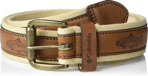 Columbia mens Columbia Fabric With Leather Overlay Comfort Stretch Belt: Amazon.ca: Clothing ...