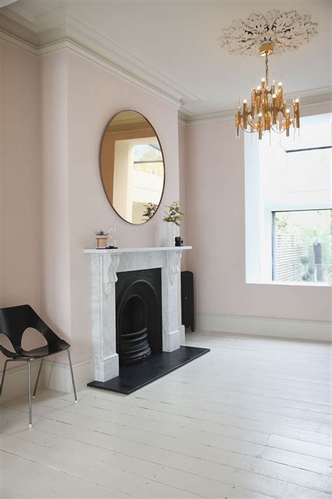 victorian living room, farrow & ball calamine walls, scolari light ,Harry Bertoia chair, rose ...