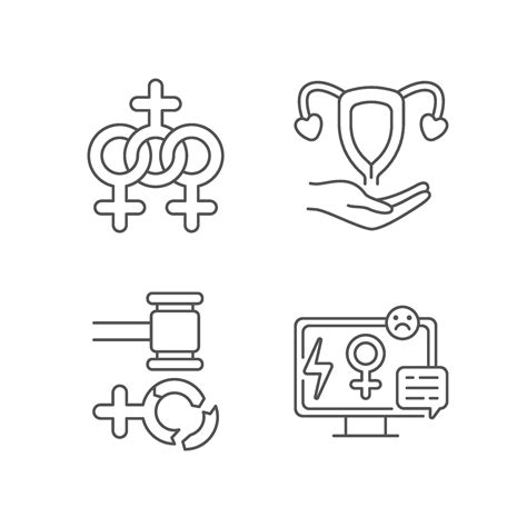 Feminism linear icons set 2103151 Vector Art at Vecteezy