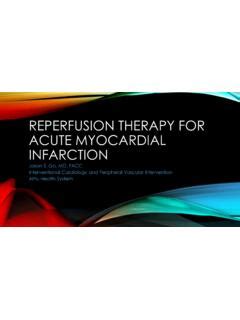 Reperfusion Therapy for Acute Myocardial Infarction / reperfusion ...