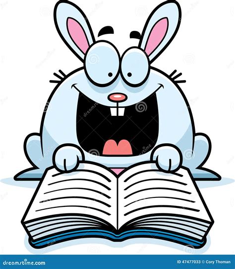 Cartoon Rabbit Reading stock vector. Illustration of smile - 47477033