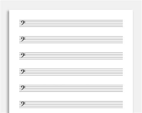 Printable Bass Clef Sheet Music for Letter/a4. Blank Music - Etsy in 2022 | Writing practice ...