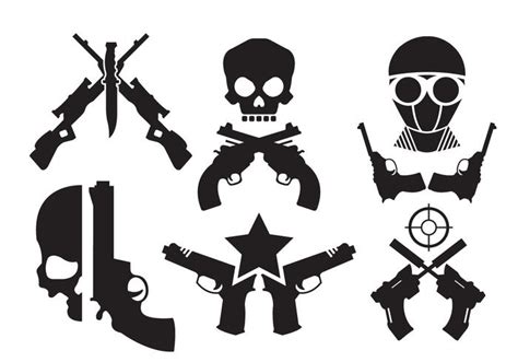 Crossed Gun Vectors - Download Free Vector Art, Stock Graphics & Images