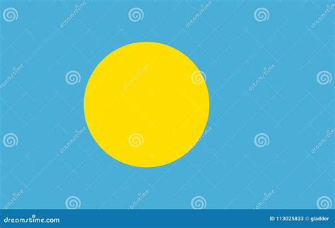 Flag of Palau Official Colors and Proportions, Vector Image. Stock ...