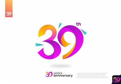 Premium Vector | Number 39 logo icon design, 39th birthday logo number, anniversary 39