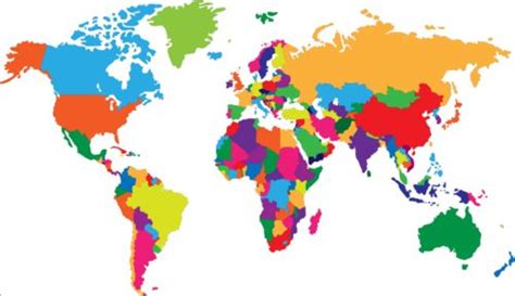 Simple color world map vector 01 free download