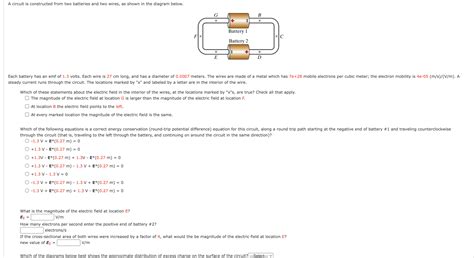 Solved A circuit is constructed from two batteries and two | Chegg.com