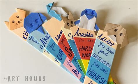 ArchGuide: Bookmarks with Origami Animals: Recycling cardboard and paper scraps