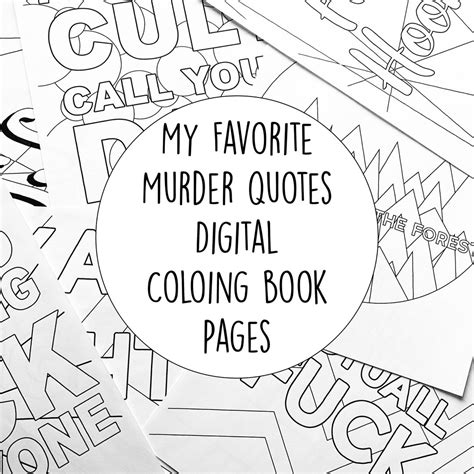 My Favorite Murder Quotes Digital Coloring Book Pages Printable Letter ...