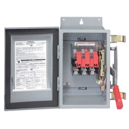 Siemens 30 Amp 600VAC/DC Solar Disconnect Switch 3PST HF361PV | Zoro.com