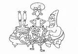Squidward Playing Clarinet Coloring Page Sketch sketch template
