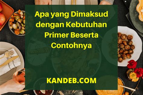 Apa yang Dimaksud dengan Kebutuhan Primer Beserta Contohnya