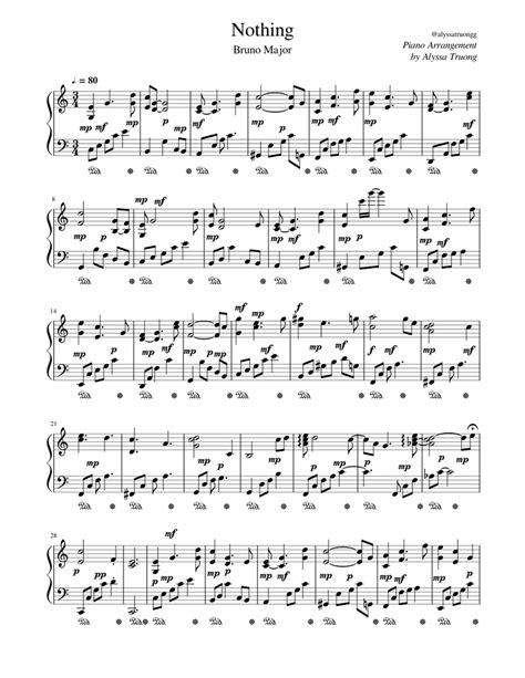 Bruno Major - Nothing [WIP] Sheet music for Piano (Solo) Easy | Musescore.com