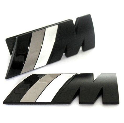 **CAR FASHION** BMW M SPORT BLACK Grill + Rear Badge Set Emblem Badge ...