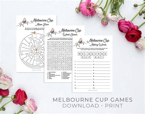 Melbourne Cup Party Games Melbourne Cup Activities Word Search Horse Racing Games Teaching ...