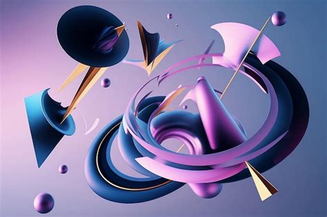 Premium AI Image | Pink and blue abstract 3D shapes background