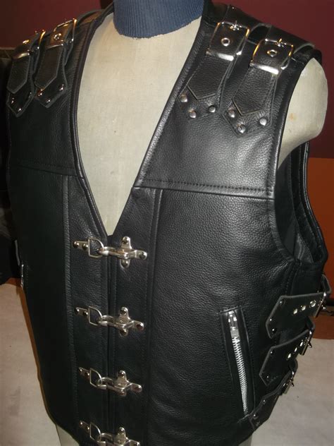 Leather vest. Biker vest motorcycle vest genuine leather | Etsy