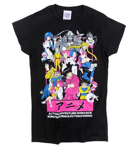 Women's Anime All Stars Black T-Shirt