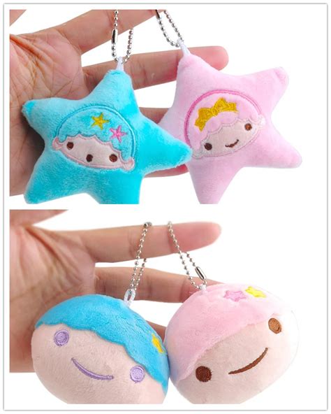 6cm and 9cm Super Kawaii Little Twin Star Plush Toys keychain Gift Plush Toy Doll B0892-in ...