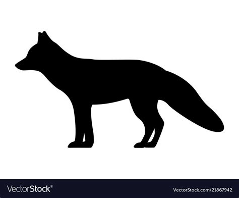 A black fox silhouette Royalty Free Vector Image