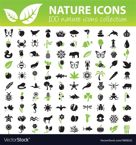 Nature icons collection Royalty Free Vector Image