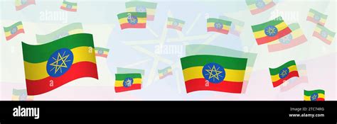 Ethiopia flag-themed abstract design on a banner. Abstract background ...