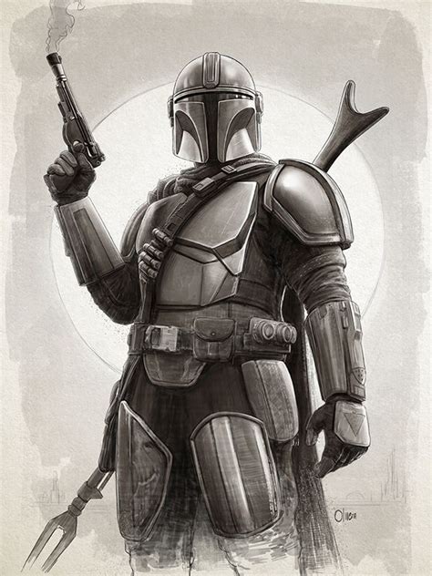 The Mandalorian on Behance | Star wars drawings, Star wars illustration ...