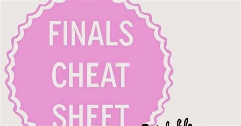 Organized Charm: Finals Cheat Sheet + Printable Study Checklist