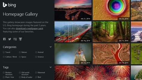 Bing Homepage History - Bing images