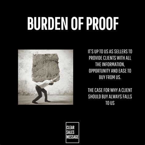 Burden of Proof - Clear Sales Message™