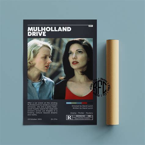 Mulholland Drive Retro Vintage Poster Minimalist Movie Poster Retro Vintage Art Print Wall Art ...