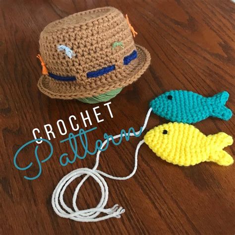 Newborn Fishing Hat & Fish CROCHET PATTERN | Etsy | Crochet, Crochet patterns, Fishing hat