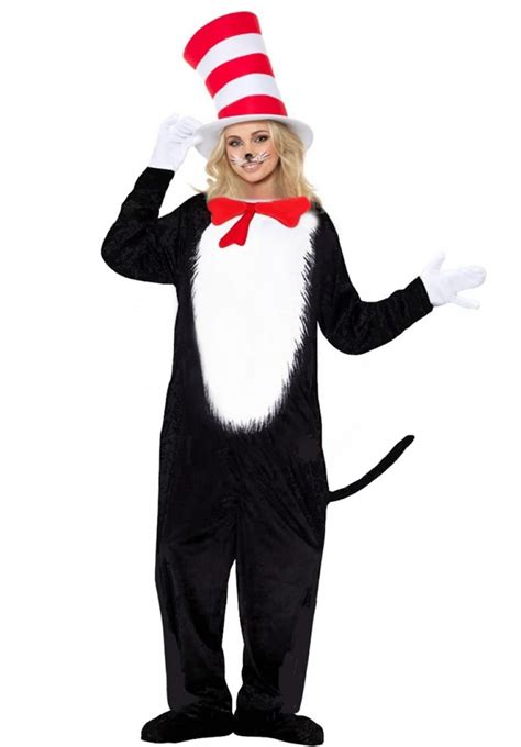 LADIES CAT IN THE HAT JUMPSUIT - Dr Seuss Costume - Cosplay & Anime ...