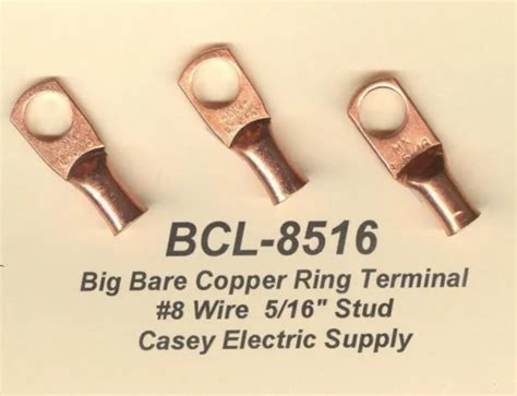 20 BARE BATTERY COPPER Ring Terminal Connectors #8 Wire Gauge 5/16" Stud MOLEX $8.95 - PicClick